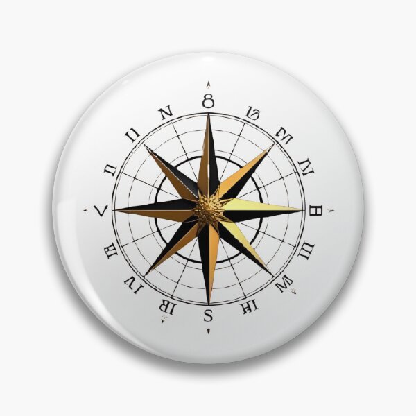 Item preview, Golden Compass Rose – Elegant Symbol of Travel and Adventure designed and sold by RAKO13.