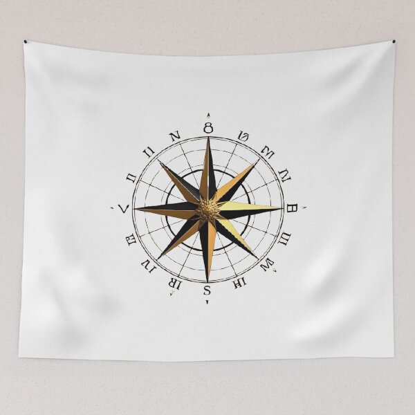 Item preview, Golden Compass Rose – Elegant Symbol of Travel and Adventure designed and sold by RAKO13.