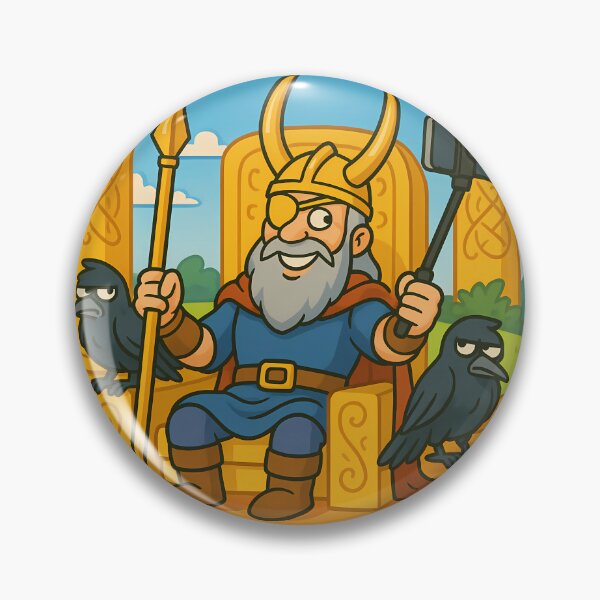 Item preview, Odin’s Selfie – Funny Norse Cartoon designed and sold by NorseDrip.