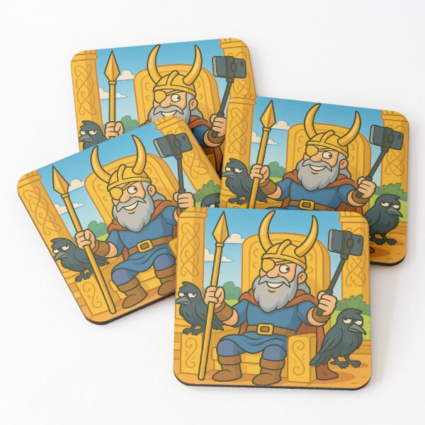 Item preview, Odin’s Selfie – Funny Norse Cartoon designed and sold by NorseDrip.