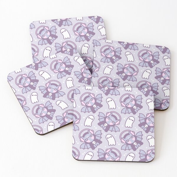 Aperçu de l'œuvre Motif chauve-souris kawaii avec écouteurs – Motif gothique pastel effrayant et mignon créée et vendue par musingtreeart.