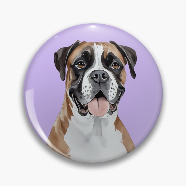 Artikelvorschau, Boxerwelpe Aquarell (lila) entworfen und verkauft von Magnolia Valley Art.