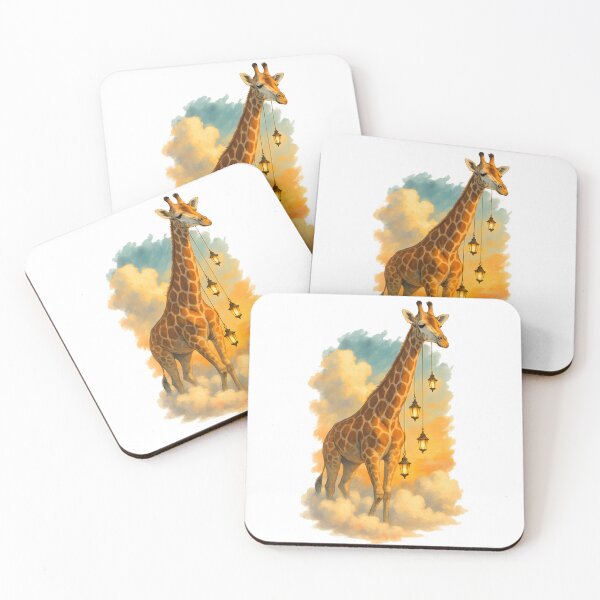 Item preview, Giraffe with Lanterns in the Clouds designed and sold by FunnySignalStudio.