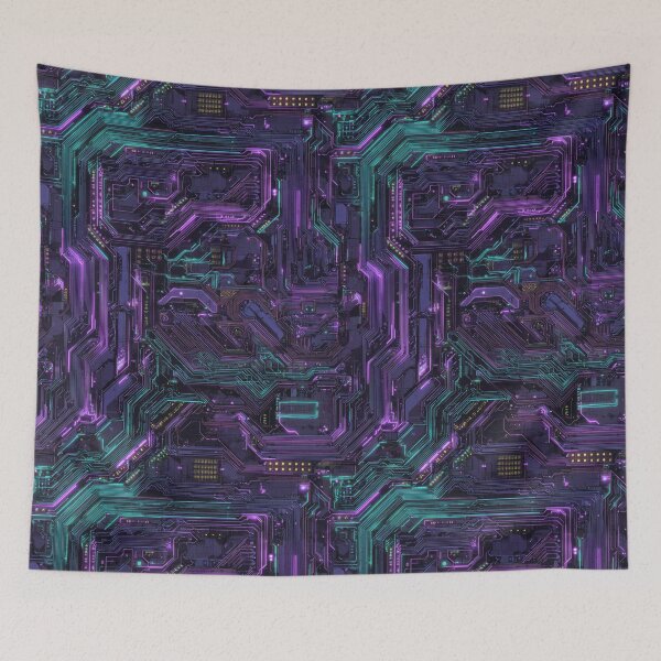 Item preview, Neon Circuitry Futuristic Pattern designed and sold by DarklingAnubiss.