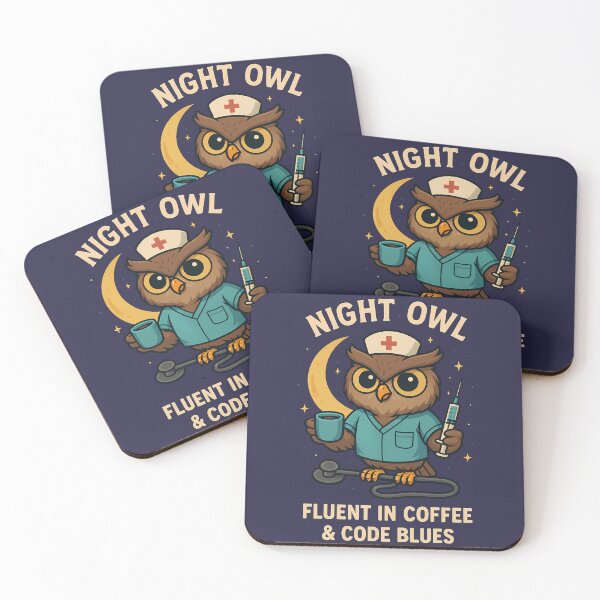 Item preview, Night Owl Nurse: Fluent in Coffee & Code Blues designed and sold by k3rstman1.
