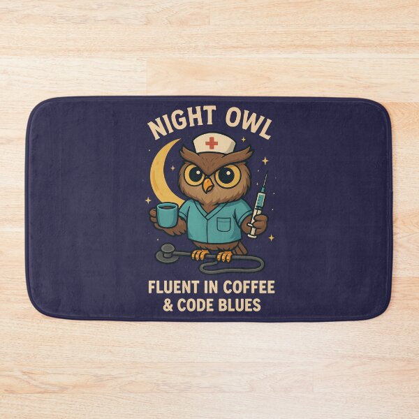 Item preview, Night Owl Nurse: Fluent in Coffee & Code Blues designed and sold by k3rstman1.