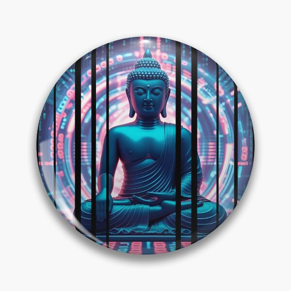 Item preview, Glitching Buddha surrounded by code 3 designed and sold by Neon G.