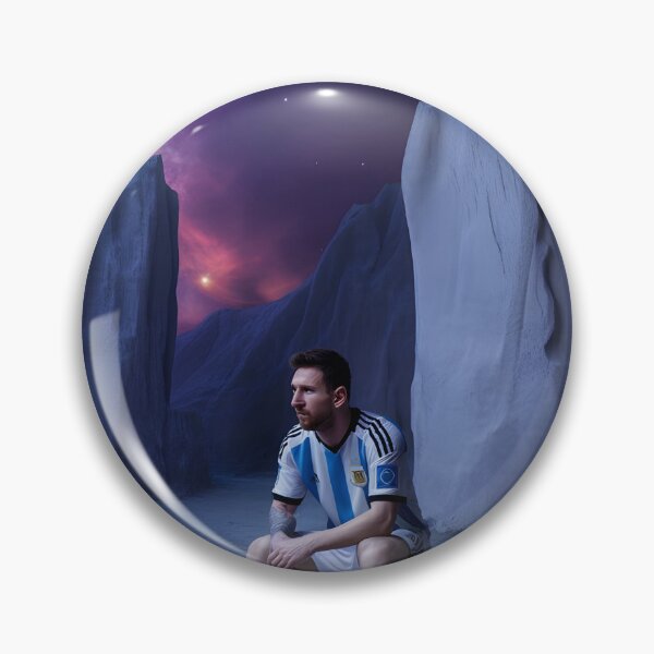 Item preview, Lionel Messi Contemplating Amid an Alien Landscape designed and sold by matek133.