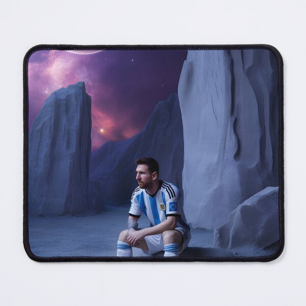 Item preview, Lionel Messi Contemplating Amid an Alien Landscape designed and sold by matek133.
