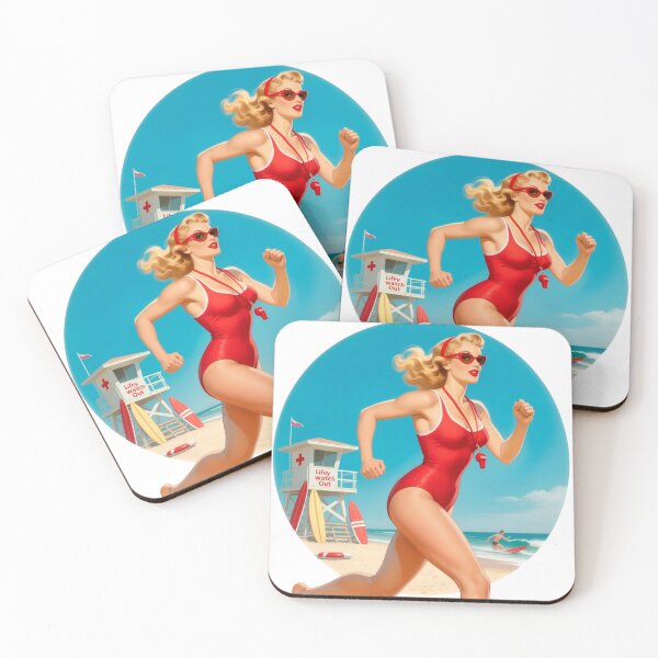 Item preview, HeyWatch – Retro Lifeguard Pinup designed and sold by Lightning-Lace.