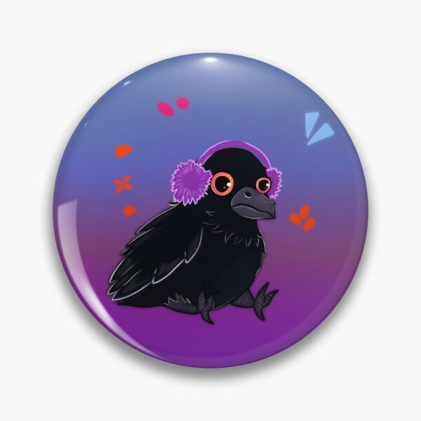 Item preview, Cute Crow with Purple Earmuffs – Winter Bird Illustration designed and sold by Ladytaleart.
