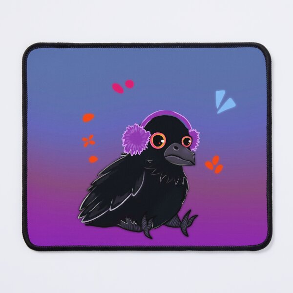 Item preview, Cute Crow with Purple Earmuffs – Winter Bird Illustration designed and sold by Ladytaleart.