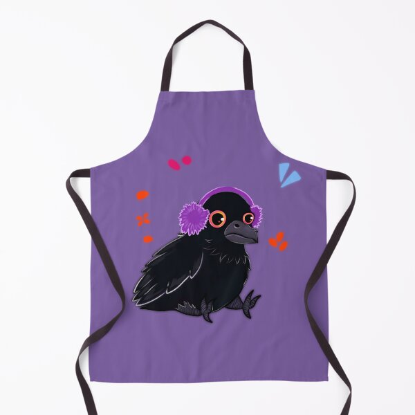 Item preview, Cute Crow with Purple Earmuffs – Winter Bird Illustration designed and sold by Ladytaleart.
