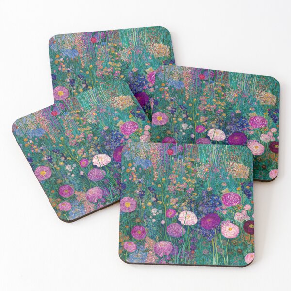 Item preview, Klimt-Inspired Garden of Magenta and Violet Blooms designed and sold by joannejgg.