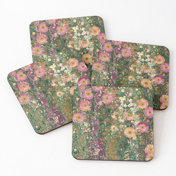 Item preview, Klimt-Inspired Garden of Blush Pink and Golden Florals designed and sold by joannejgg.