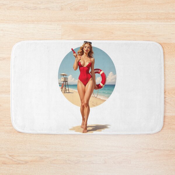 Item preview, HeyWatch Pinup – Red Swimsuit Lifeguard Babe NSFW designed and sold by Lightning-Lace.