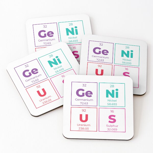 Item preview, Genius Periodic Table Outline Square Design – Minimalist Science Gift for Geeks designed and sold by Rodney's Marketplace.