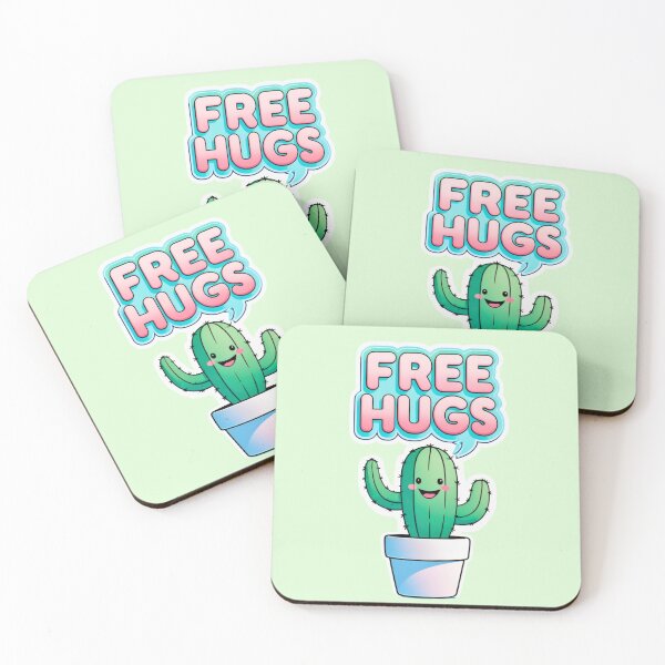 Item preview, Free Hugs - Cute Cactus with Flowers designed and sold by VibrArtco.