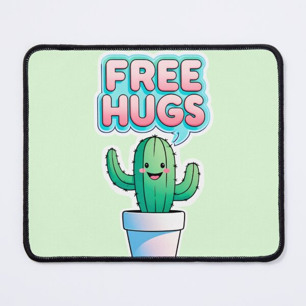 Item preview, Free Hugs - Cute Cactus with Flowers designed and sold by VibrArtco.