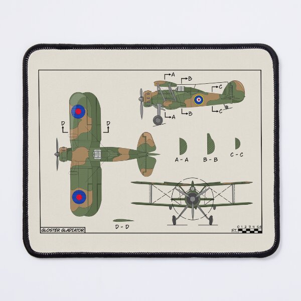 Item preview, Gloster Gladiator WW2 Biplane Fighter Color Diagrams designed and sold by MilitaryMart.