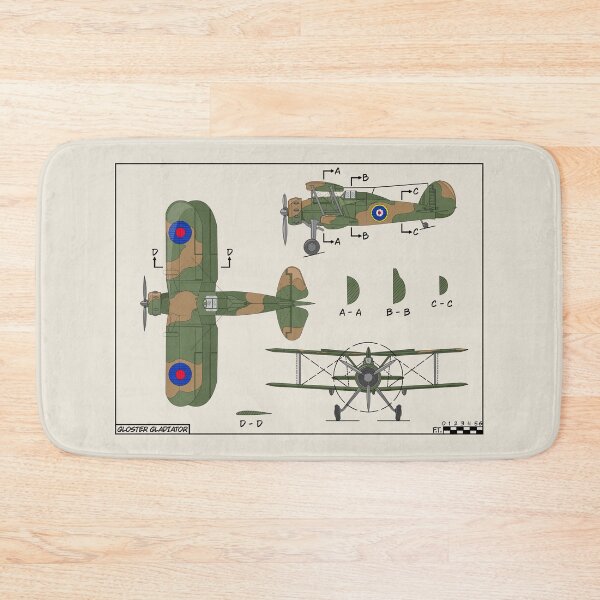Item preview, Gloster Gladiator WW2 Biplane Fighter Color Diagrams designed and sold by MilitaryMart.