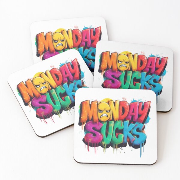 Item preview, Monday Sucks – Funny Colorful Quote Design designed and sold by AlexLineArt.