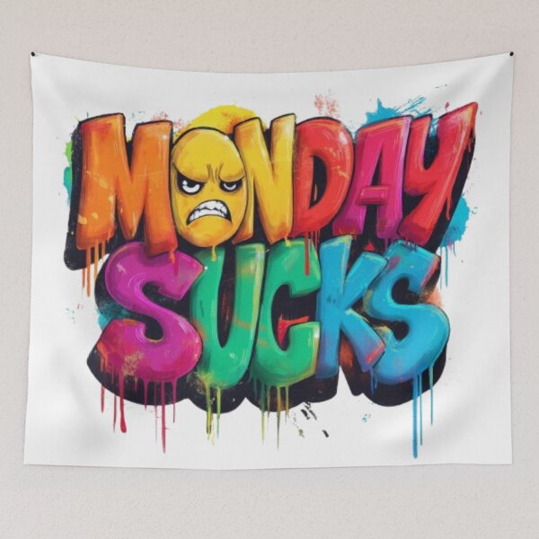 Item preview, Monday Sucks – Funny Colorful Quote Design designed and sold by AlexLineArt.