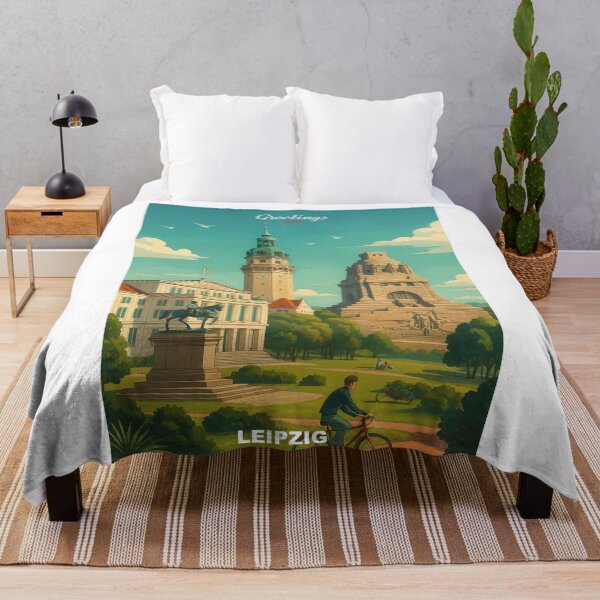 Item preview, Greetings from LEIPZIG GERMANY - Modern Colorful City View designed and sold by Earth Celebration Designs.