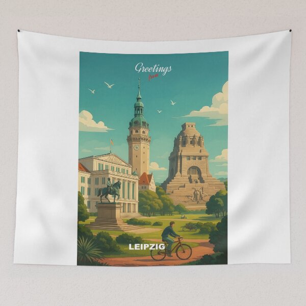 Item preview, Greetings from LEIPZIG GERMANY - Modern Colorful City View designed and sold by Earth Celebration Designs.