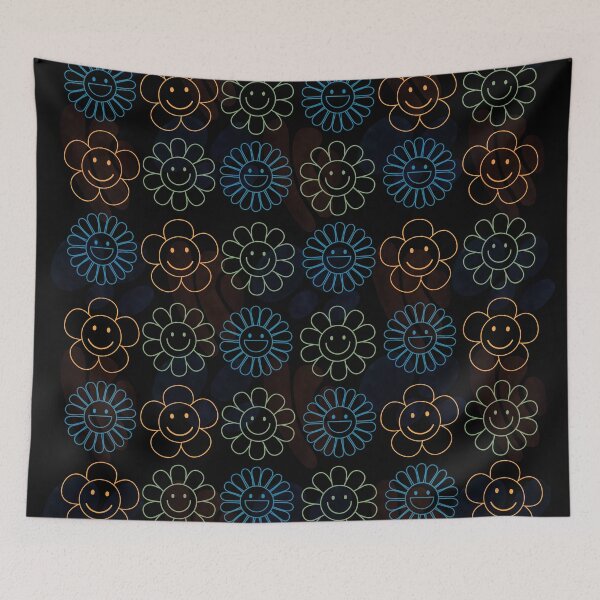 Item preview, Happy Flowers Pretty Smiley Theme Pattern designed and sold by Twinkles-n-Tees.