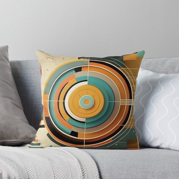 Item preview, Big data abstract visualization geometric concept in retro color palette. Infographic style illustration. AI Generative content designed and sold by dvoevnore.