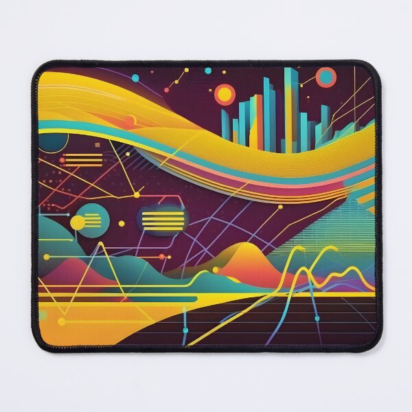 Item preview, Big data abstract visualization concept in retro color palette. Infographic style illustration. AI Generative content designed and sold by dvoevnore.