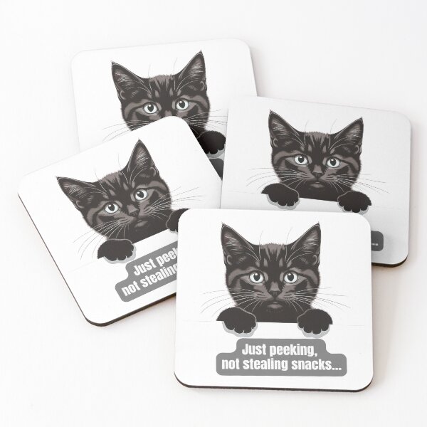 Item preview, Funny Black Cat Meme - Just Peeking Not Stealing Snacks designed and sold by PixeloraStudio.