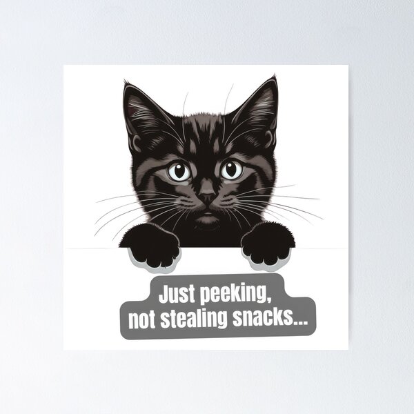 Artikelvorschau, Lustiges Meme zur schwarzen Katze – Nur gucken, keine Snacks stehlen entworfen und verkauft von PixeloraStudio.