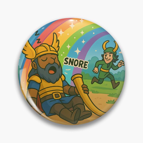 Item preview, Heimdall Asleep on Watch – Funny Norse Cartoon designed and sold by NorseDrip.