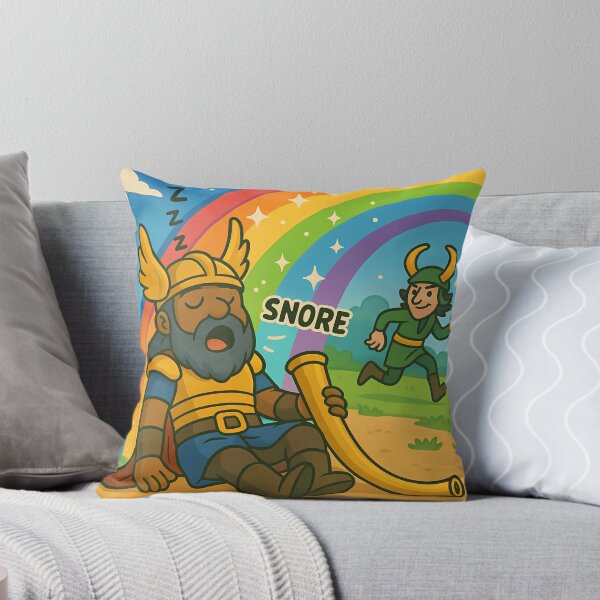 Item preview, Heimdall Asleep on Watch – Funny Norse Cartoon designed and sold by NorseDrip.