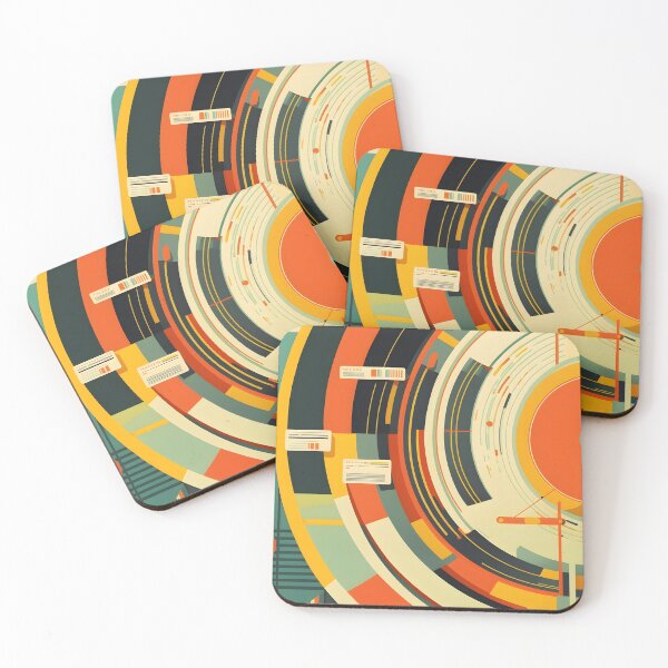 Item preview, Big data abstract geometrical visualization concept in retro color palette. Vertical stories format template. AI Generative content designed and sold by dvoevnore.