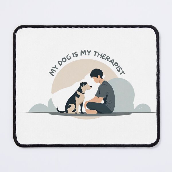 Item preview, Minimalist Dog and Human Silhouette – Emotional Support Art Print designed and sold by AlphaPet.
