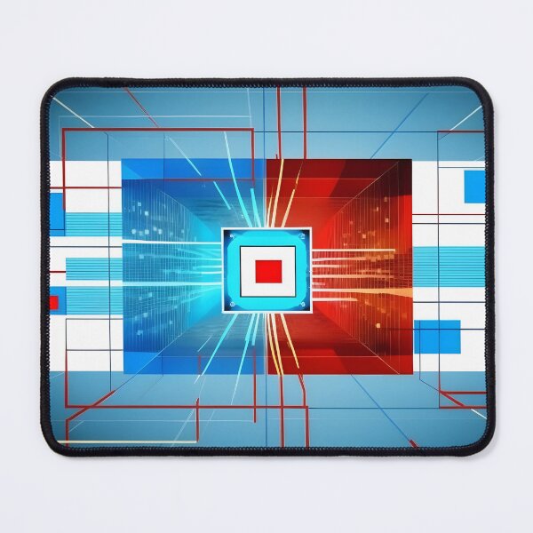 Item preview, Big data abstract geometry visualization concept background in Bauhaus retro style in red, blue and white colors. AI Generative content designed and sold by dvoevnore.