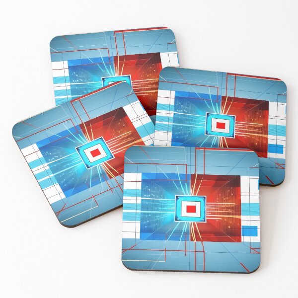 Item preview, Big data abstract geometry visualization concept background in Bauhaus retro style in red, blue and white colors. AI Generative content designed and sold by dvoevnore.