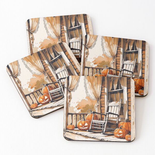 Item preview, Victorian Pumpkin Porch – Vintage Cottagecore Halloween designed and sold by Deezyned.
