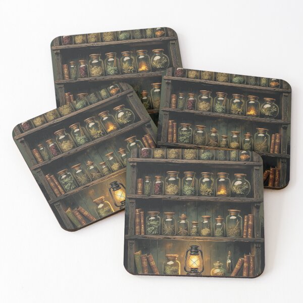 Item preview, Old Apothecary Shelves – Vintage Cottagecore Halloween Magic designed and sold by Deezyned.