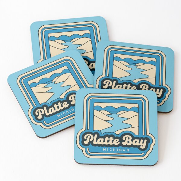 Item preview, Platte Bay Michigan Retro 70s River Decal designed and sold by TheOldMittenIllustrated.