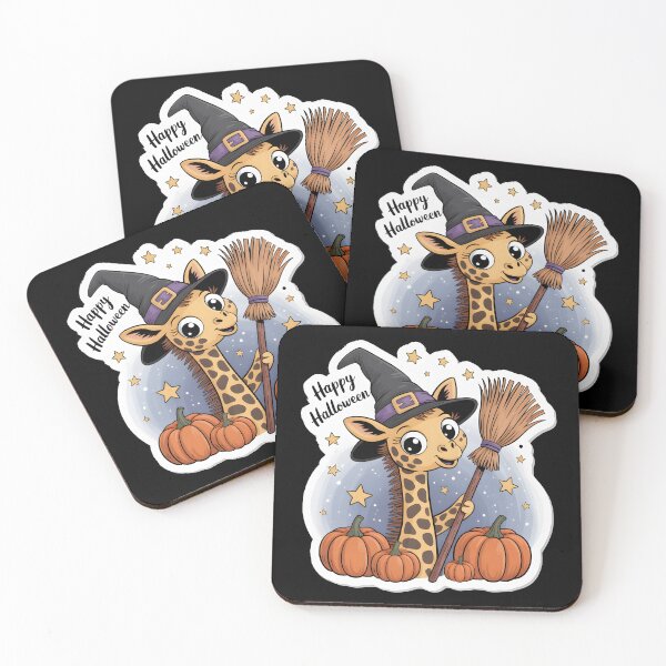 Item preview, Witch Giraffe – Cute Halloween Costume with Pumpkins designed and sold by ArtistanForge.