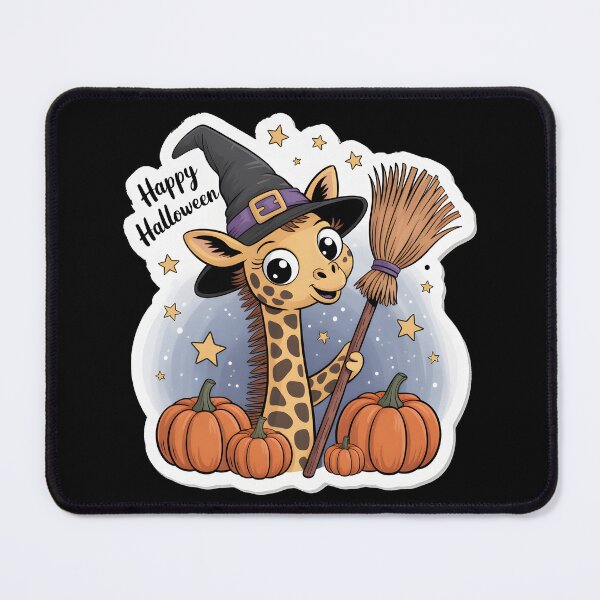 Item preview, Witch Giraffe – Cute Halloween Costume with Pumpkins designed and sold by ArtistanForge.