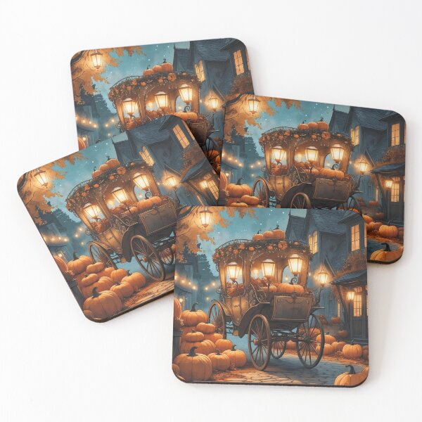 Item preview, Pumpkin Carriage Ride – Vintage Cottagecore Halloween Night designed and sold by Deezyned.