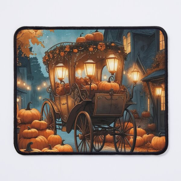 Item preview, Pumpkin Carriage Ride – Vintage Cottagecore Halloween Night designed and sold by Deezyned.