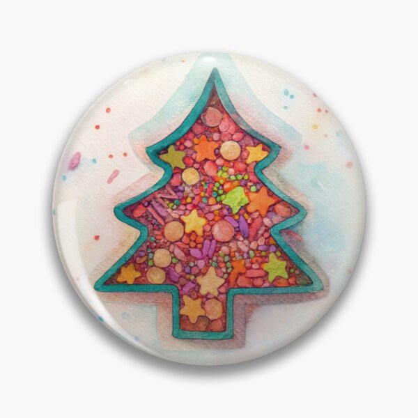 Item preview, Colorful Christmas Tree Candy Art – Watercolor & Papercut Mixed Media designed and sold by Pacika.
