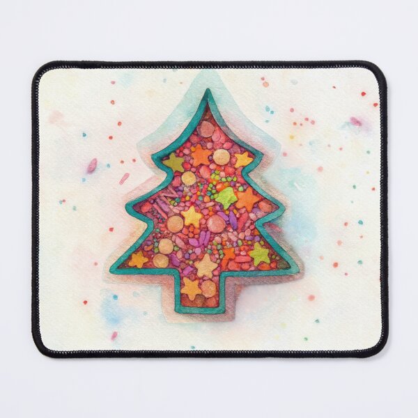 Item preview, Colorful Christmas Tree Candy Art – Watercolor & Papercut Mixed Media designed and sold by Pacika.