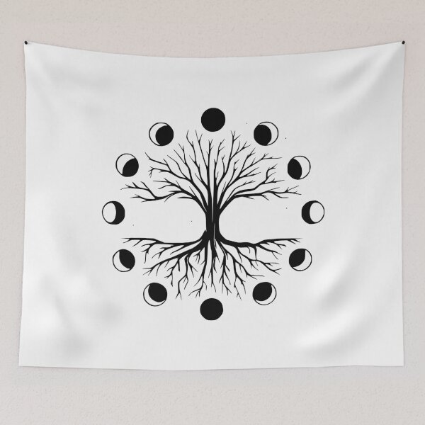 Item preview, Tree of Life Moon Phases Gothic Pagan Graphic Black designed and sold by 3rd Eye Perceptions.